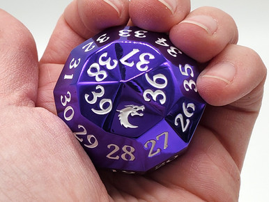 Old School Dice: Metal D40 Spindown - Electric Purple - Old School