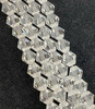 4mm Glass Bicone beads - CLEAR - approx 16-18" strand (110-120 beads)