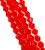 4mm Glass Bicone beads - RED - approx 16-18" strand (110-120 beads)