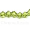 4mm Glass Bicone beads - LIME GREEN - approx 16-18" strand (110-120 beads)