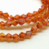 4mm Glass Bicone beads - DARK ORANGE AB - approx 16" strand (115-120 beads)