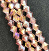 4mm Glass Bicone beads - PLUM AB - approx 16" strand (115-120 beads)