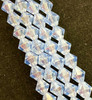 4mm Glass Bicone beads - TANZANITE (LIGHT BLUE) AB - approx 12" strand (75-80 beads)