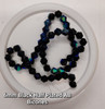 Strand of glass bicone beads - approx 6mm, Black / Half Plated AB, approx 50 beads