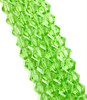 Strand of glass bicone beads - approx 6mm, Grass Green, approx 52 beads