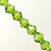 Strand of glass bicone beads - approx 6mm, Lime Green, approx 52 beads