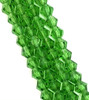 Strand of glass bicone beads - approx 6mm, Emerald Green, approx 52 beads