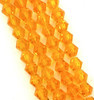 Strand of glass bicone beads - approx 6mm, Orange, approx 52 beads