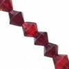 6mm Glass Bicone beads - DARK RED - approx 12" strand (50-55 beads)