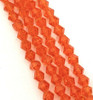 Strand of glass bicone beads - approx 6mm, Orange-Red, approx 52 beads