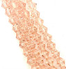 Strand of glass bicone beads - approx 8mm, Pale Pink, approx 43 beads