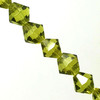 Strand of glass bicone beads - approx 8mm, Olive Green, approx 43 beads