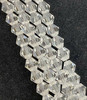 Strand of glass bicone beads - approx 8mm, Clear, approx 43 beads