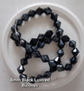 Strand of glass bicone beads - approx 8mm, Black Lustered, approx 43 beads