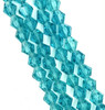 8mm Glass Bicone beads - DARK TURQUOISE - approx 13" strand (approx 42 beads)