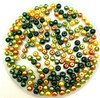 Golds & Greens 3mm Glass Pearls