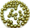 Olive Green 6mm Glass Pearls