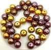 Gold & Brown Mix 10mm Glass Pearls