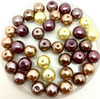 Coffee Mix 10mm Glass Pearls