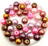 Pink & Brown Mix 10mm Glass Pearls