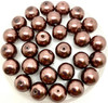 Mahogany Brown 12mm Glass Pearls