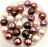 Mix of Pinks & Browns 12mm Glass Pearls