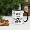 Coffee Cats & Crafting - White Mug with Colour Inside