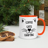 Coffee Cats & Crafting - White Mug with Colour Inside