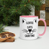 Coffee Cats & Crafting - White Mug with Colour Inside