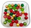 Mix of 4mm Pearl, Crackle and Frosted glass beads - Christmas, approx 200 beads