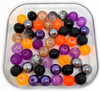 Mix of 10mm Pearl, Crackle and Frosted glass beads - Halloween, approx 40 beads