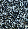 50g glass Twisted bugle beads - Blue-Black Opaque - approx 6mm