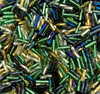 50g glass Twisted bugle beads - Mixed - approx 6mm