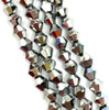 4mm Glass Bicone beads - PLATINUM METALLIC - approx 12" strand (75-80 beads)