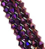 4mm Glass Bicone beads - PURPLE METALLIC - approx 16" strand (110-120 beads)