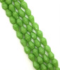 Strand of faceted drop glass beads (briolettes) - approx 6x4mm, Lime Green Opaque, approx 72 beads