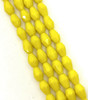 Strand of faceted drop glass beads (briolettes) - approx 6x4mm, Yellow Opaque, approx 72 beads
