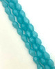 Strand of faceted drop glass beads (briolettes) - approx 6x4mm, Turquoise Translucent, approx 72 beads