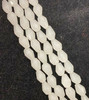 Strand of faceted drop glass beads (briolettes) - approx 6x4mm, White Translucent, approx 72 beads