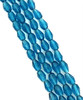 Strand of faceted drop glass beads (briolettes) - approx 6x4mm, Dark Turquoise, approx 72 beads