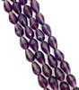 Strand of faceted drop glass beads (briolettes) - approx 6x4mm, Violet, approx 72 beads