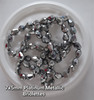 Strand of faceted drop glass beads (briolettes) - approx 7x5mm, Platinum Metallic, approx 70 beads