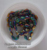Strand of faceted drop glass beads (briolettes) - approx 12x8mm, Multicolour Metallic, approx 60 beads