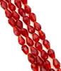 Strand of faceted glass drop beads (briolettes) - approx 11x8mm, Dark Red, approx 60 beads