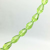 Strand of faceted glass drop beads (briolettes) - approx 11x8mm, Pale Lime Green, approx 60 beads