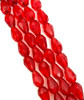 Strand of faceted glass drop beads (briolettes) - approx 11x8mm, Red, approx 60 beads