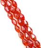 Strand of faceted rice glass beads - approx 6x4mm, Orange-Red Lustered , approx 72 beads