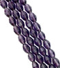 Strand of faceted rice glass beads - approx 6x4mm, Violet, approx 72 beads
