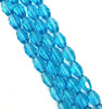 Strand of faceted rice glass beads - approx 6x4mm, TURQUOISE, approx 72 beads