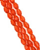 Strand of faceted rice glass beads - approx 6x4mm, Orange-Red, approx 72 beads